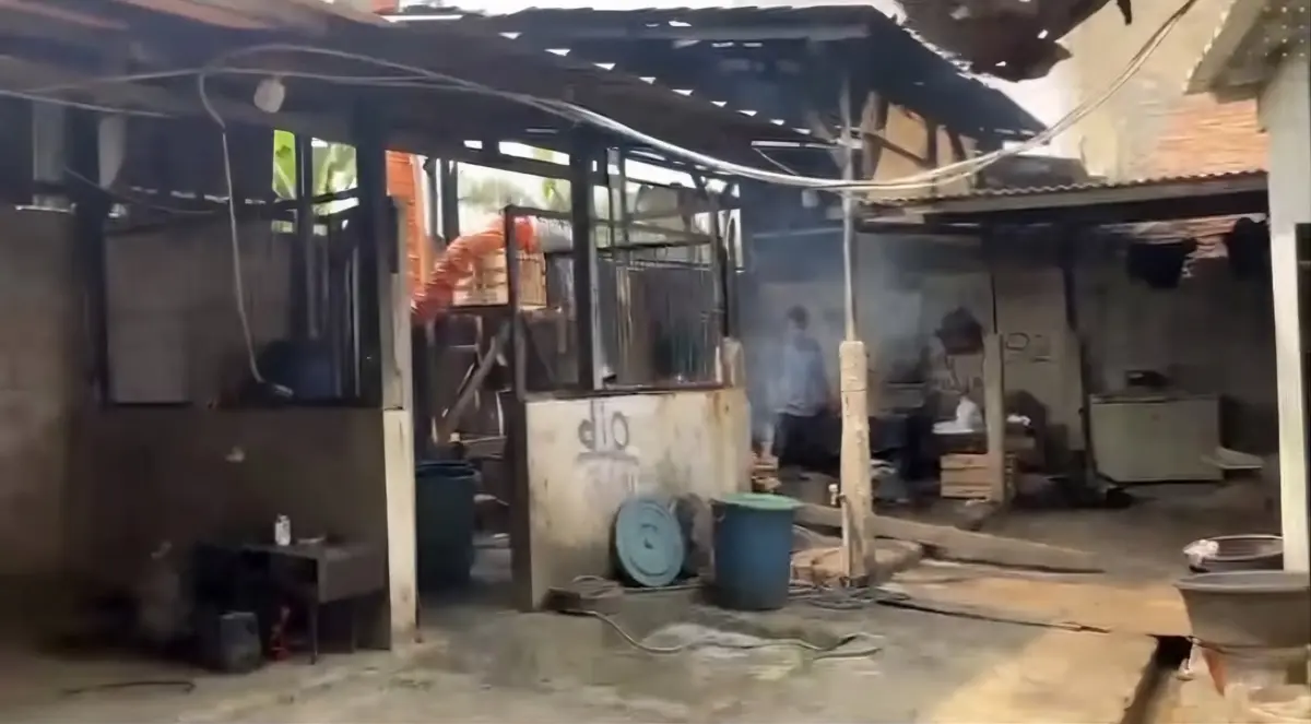 Warga Purwakarta mengeluhkan bau dan asap pembakaran kulit sapi di Gang Beringin (Istimewa)