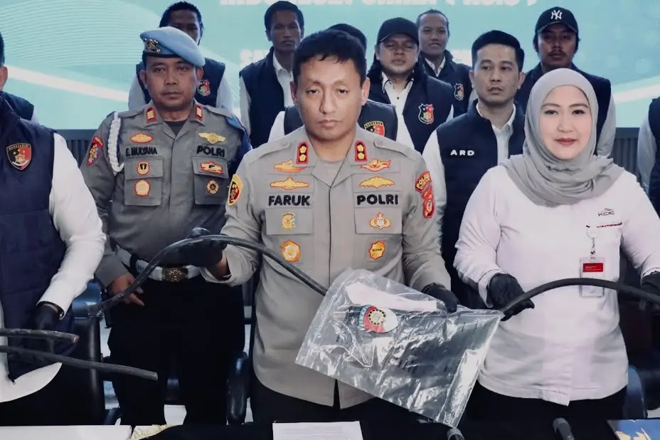 Barang bukti pencurian kabel kereta cepat Whoosh (bagus/koranmandala)