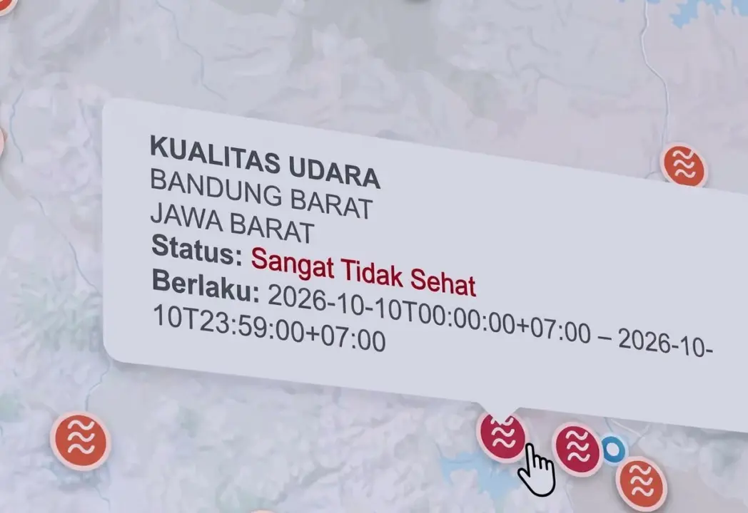 Hasil pantauan sistem pemantauan BMKG di wilayah Bandung Barat