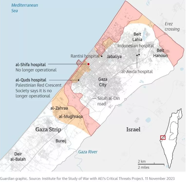 Lokasi Rumah Sakit Al Shifa di Gaza Palestina
