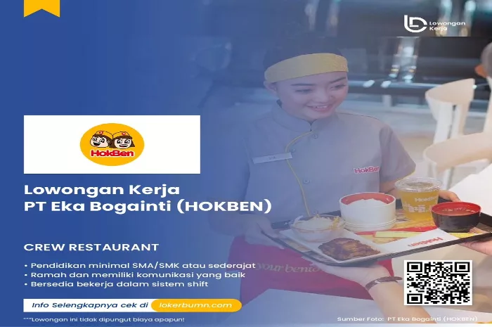 Hokben Buka Loker Jadi Crew Retaurant Lulusan SMA dan SMK di Jakarta