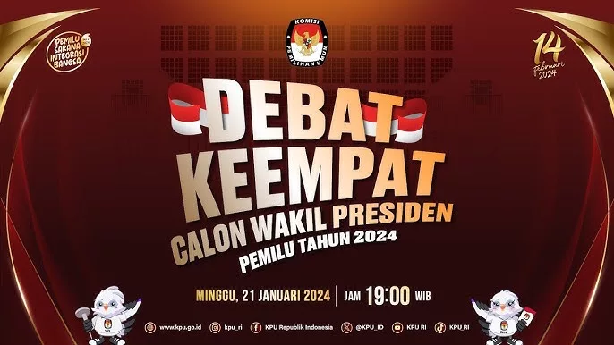 Jadwal Debat Keempat Capres Cawapres 2024 : Cak Imin, Gibran dan Mahfud MD