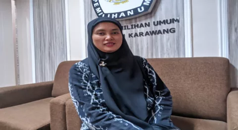 Ketua Komisi Pemilihan Umum (KPU) Kabupaten Karawang, Mari Fitriana