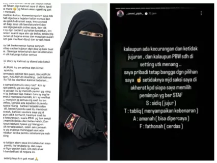 Sebut Paslon 01 Punya Sifat Seperti Rasulullah, Umi Pipik Beri Klarifikasi