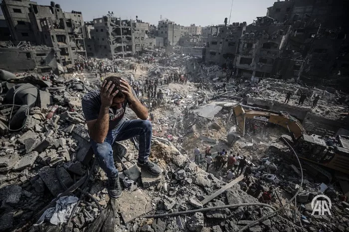 reruntuhan di gaza